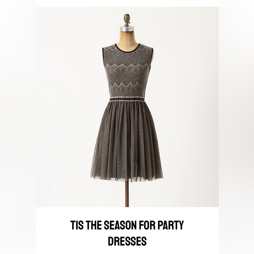 Anthropologie Weston Wear Dulcie Tulle Dress Black Beige Large Balletcore
